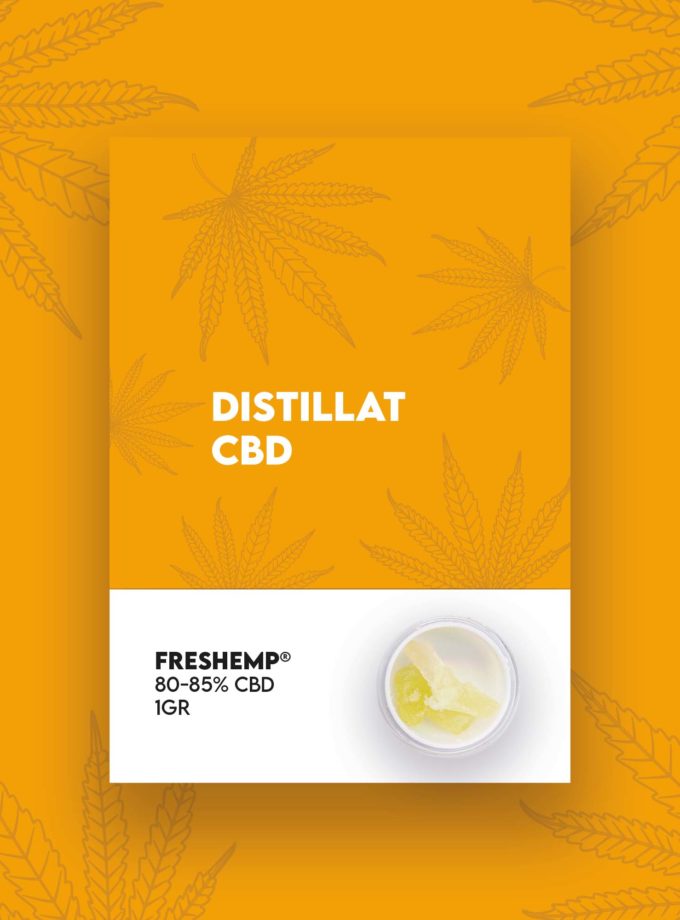 distillat 80 85% cbd freshemp 1gr - extrait cannabis package - recto
