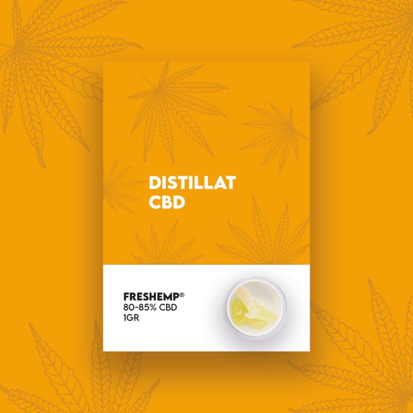 distillat 80 85% cbd freshemp 1gr - extrait cannabis package - recto