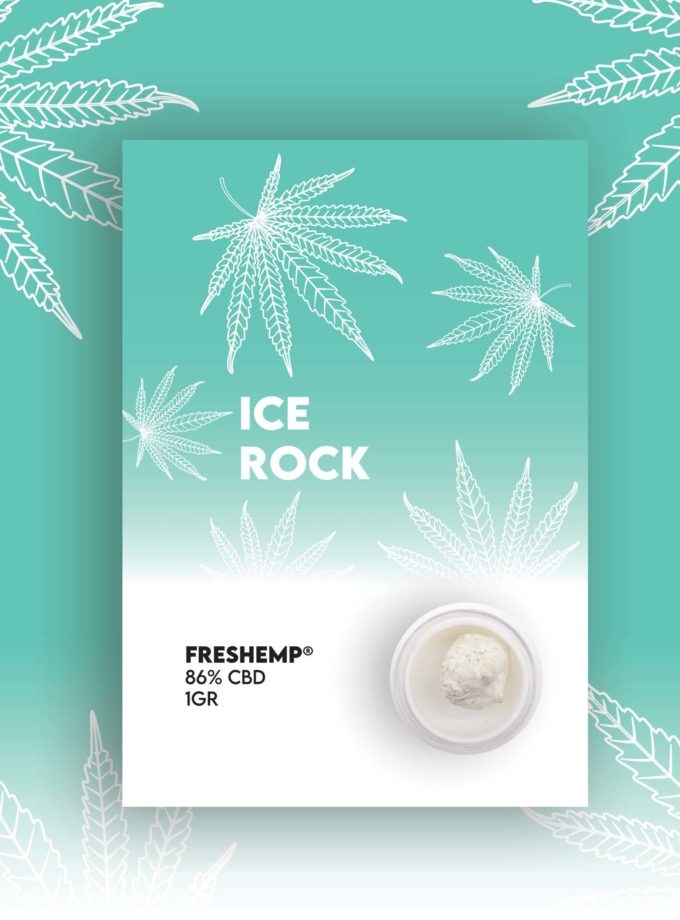 rock cbd freshemp ice rock 86% cbd package 1g recto