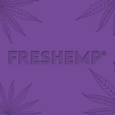 logo freshemp fond violet feuille chanvre - freshemp cbd