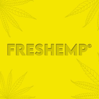 logo freshemp fond jaune poussin feuille chanvre - freshemp cbd